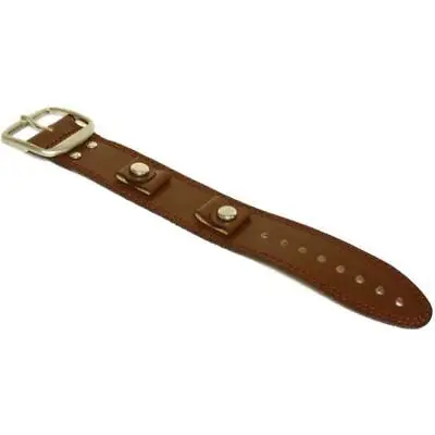 Brown Leather Wide Cuff Watch Band Mod 70's Watch Band • $20.72