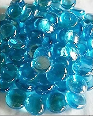 AQUA BLUE Glass Pebbles Beads Vase Nuggets Wedding Mosaic Garden 25  50 Or 100 • £3.69