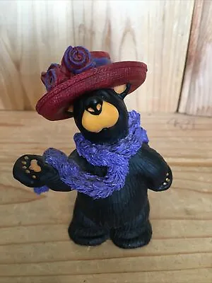 $10 • Buy BEARFOOTS  Bear “Dressed For Tea” Red Hat Figurine Jeff Fleming