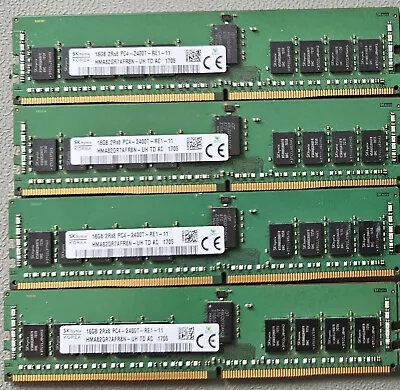 £60 • Buy SK Hynix 64GB (4x16GB) PC4-19200T DDR4-2400MHz Registered ECC RDIMM RAM