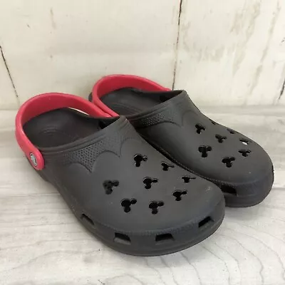 Disney Parks Unisex Crocs Black Women Sz 10-11  Men Sz 8-9  Mickey Mouse Ears  • $26.99