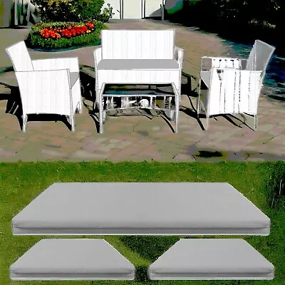 Waterproof 3pc Rattan Chair Cushion Set Cover Only Garden Sofa Seat Pad Outdoor • £15.99