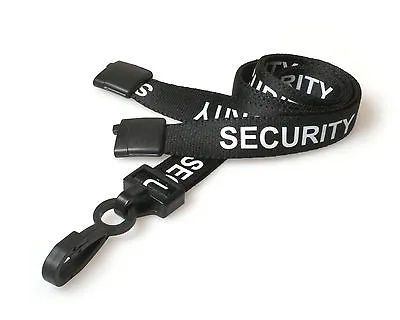 Security Lanyard Neck Strap Safety Breakaway Black Plastic Clip FREE P&P Lot • £2.95