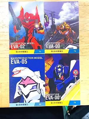 EVA-00 EVA-02 EVA-05 Neon Genesis EVANGELION  4 Sheets CARD Japan EV-160   F/S • $20