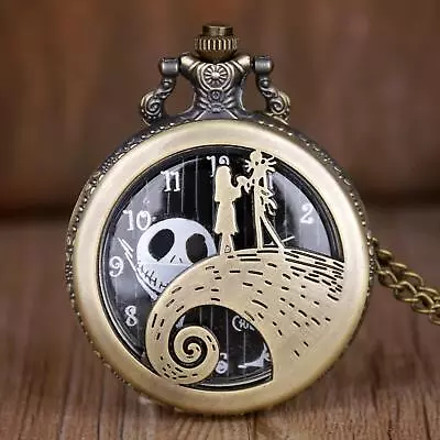 Steampunk Retro Quartz Analog Pocket Watch Necklace Chain Creative Design Unisex • $3.99