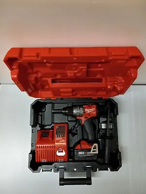 Milwaukee 2904-20 M18 FUEL 1/2” Hammer Drill Driver With Battery 5.0AH Charger  • $210