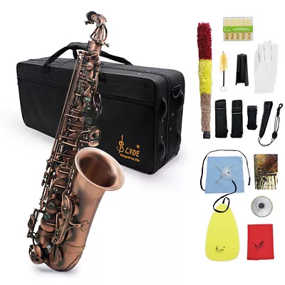 Professional Alto Saxophone Vintage Red Bronze Eb E-flat Sax W/ Carry Case Q6E7 • $199.45