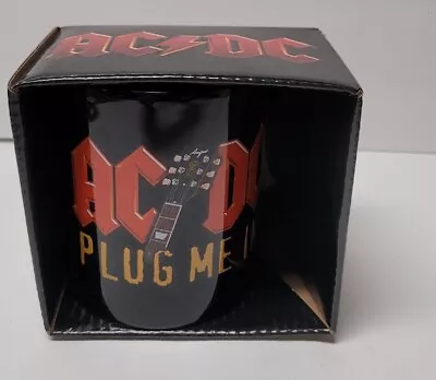 AC/DC Band Music Album Song Plug Me In Guitar Logo Boxed Coffee Mug Rock & Roll • $19.99