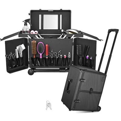 $109.90 • Buy Professional Hair Stylist Rolling Tool Box Makeup Artist Train Makeup Case