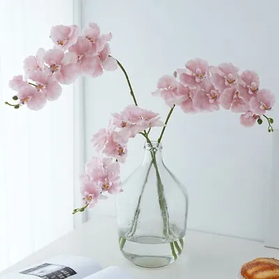 $12.95 • Buy Artificial Butterfly Orchid Fake Phalaenopsis Simulation Flower Plant Home Decor