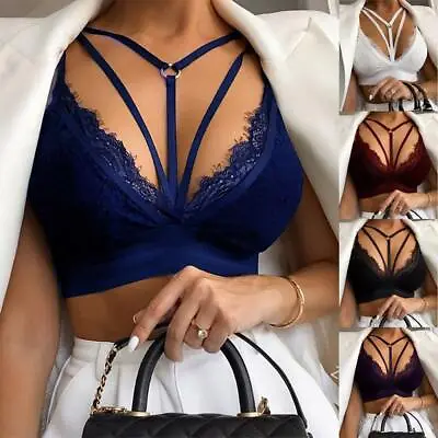 £2.79 • Buy Womens Sexy Lace Bralette Bralet Bra Bustier Crop Tops Ladies Cami Vest Tank Top