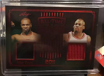 Mike Tyson Dennis Rodman 2011 Leaf Card /3 Game Used Jersey Trunks All-Time • $124