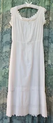 $24 • Buy Vintage Early 1900's Embroidered Cotton Full Slip Size S
