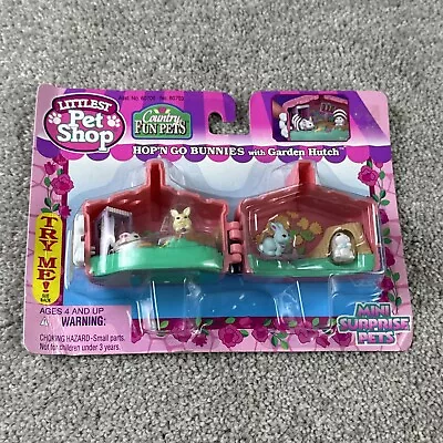 Vintage Littlest Pet Shop Hop’n Go Bunnies RARE 1995 Kenner LPS Mini New On Card • $79.95