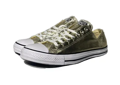 New Mens 10 / 12 Womans Converse CTAS Low Metallic Gold Canvas 153181F • $40