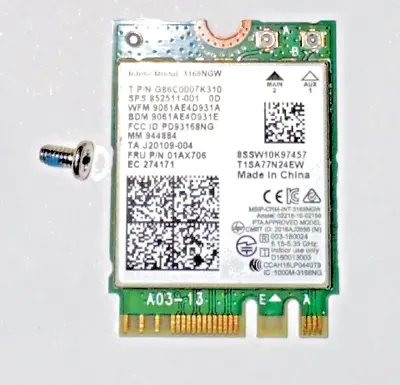 Intel 3168NGW Dual Band Wireless-AC 802.11ac WLAN Bluetooth 4.2 WiFi Card • $5.99
