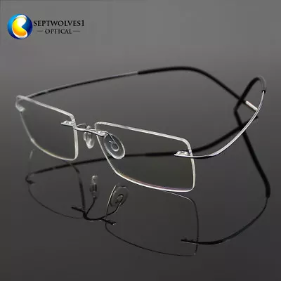 β Titanium Rimless Men's Flexible Eyeglasses Frame Optical Eyewear Spectacles RX • $28.95