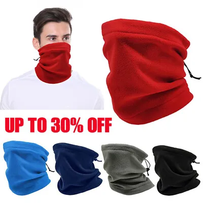 Thermal Fleece Snood Neck Warmer Cycling Scarf Warm Winter Ski For Men Womens • £2.98