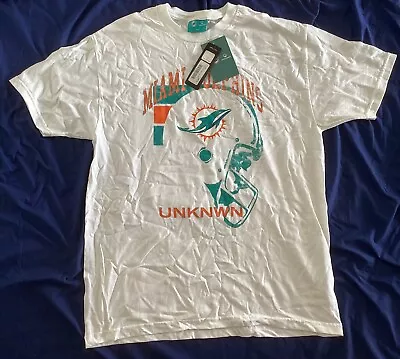 Miami Dolphins Helmet White Shirt By UNKNWN - Large • $14.99