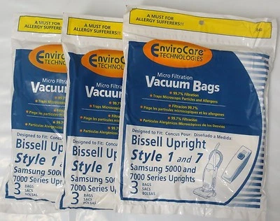 $11.95 • Buy 9 VACUUM BAGS To Fit BISSELL STYLE 1 & 7 #30861 MICRO FILTRATION  BY ENVIROCARE
