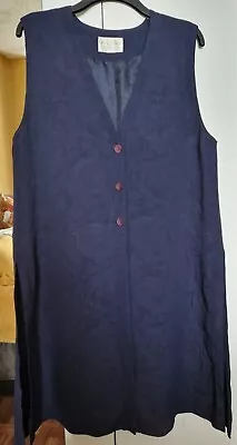 Ladies Fab Vintage Plus Size Longline Waistcoat/ Over Top Size 20 Burton Group • £5