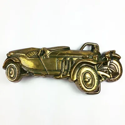 Vtg Mercedes Benz SSK Cabriolet Roadster Car Solid Brass Belt Buckle • $22.95