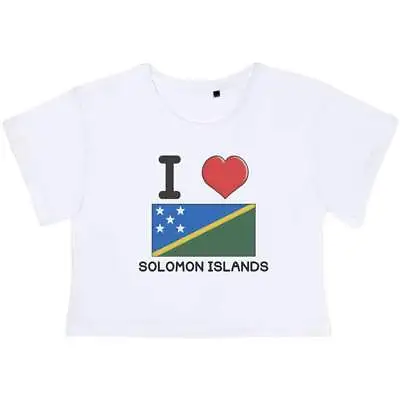 'I Love Solomon Islands' Women's Cotton Crop Tops (CO033568) • $15.15