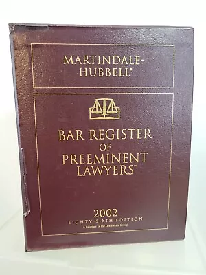 Martindale-Hubbell Bar Register Of Preeminent Lawyers 2002 (Martindale-Hubbell B • $69.99