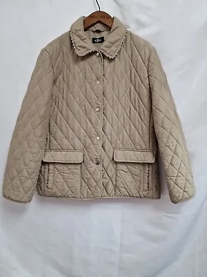 David Barry Tan/Brown Lightweight Quilted Jacket Uk 14 • £14.49