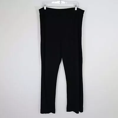 Misook Dress Pants Womens L Large Black Straight Leg Crop Pull-On Acrylic Knit • $44.90