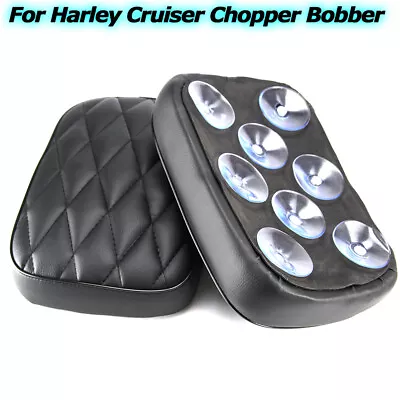 For Harley Bobber Chopper Motorcycle Rear Passenger Pillion Pad Seat 8 Suctions • $16.87