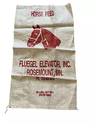 Horse Feed Sack Rosemont MN Fluegel Elevator Vintage Farming Advertising RARE • $91.79