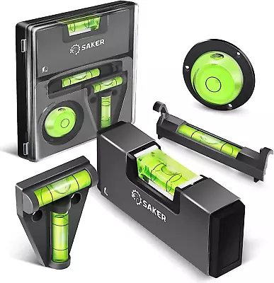 Saker Mini Level Tool Set 4-In-1 Portable Small Bubble Level-Magnetic Pocket Lev • $23.39