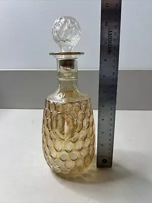 Vintage OLD FORESTER Whiskey Decanter Marigold Carnival Glass  THUMBPRINT • $24.99