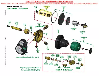 Victor ESS42-60-540/ESS42-150-580 Seat Repair Kit 0790-0261RP OXY/INERT GAS • $36