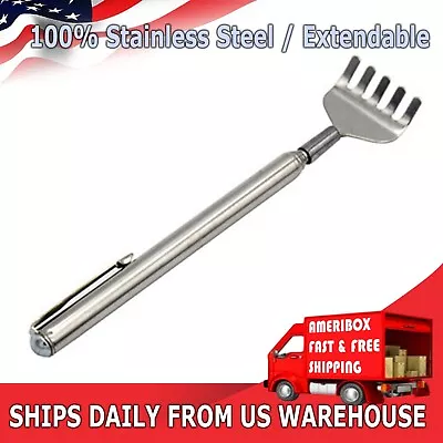 Metal Stainless Steel Back Scratcher Telescopic Extendable Claw Extender QW US • $3.49