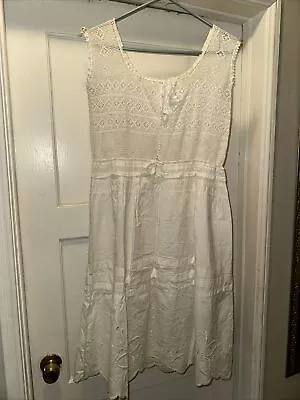 Vintage White Eyelet Dress Crochet Top • $95