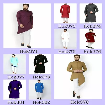 Mens Kurta With Pajama Indian Cotton Mens Shirt Kurta Loose Shirt Mens Clothing • £26.93