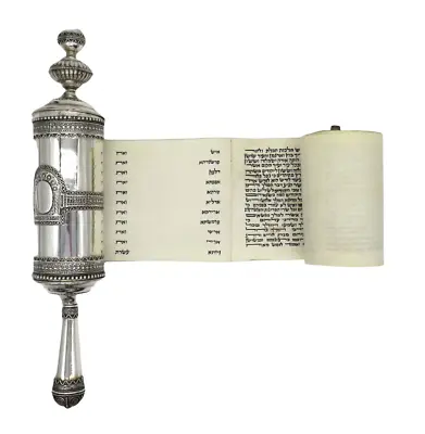 $5500 • Buy Bezalel Jerusalem Silver (Megillah) Esther Scroll On Parchment