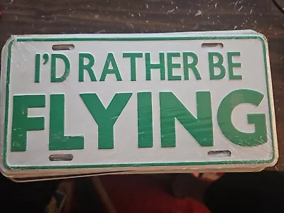 I'd Rather Be Flying Vintage 1990s License Plate  • $15