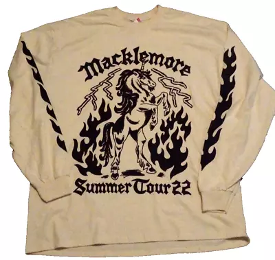 Macklemore Concert Summer Tour 22 T-Shirt Mens Large Beige Long Sleeve Double • $17.99