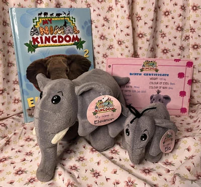 My Animal Kingdom Book 2 Elephants 2 Soft Toys + Tags + Certificate Deagostini • £10