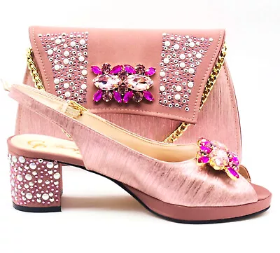 £195 • Buy Nigerian Ghanaian African Style Luxurious Wedding Italian Matching Shoes & Bag 