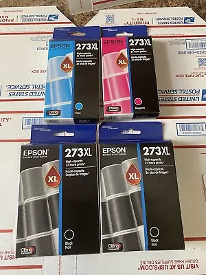 Genuine Epson 273XL 4pk Black Cyan Magenta Inkjet New Sealed Cartridges 2018 • $35