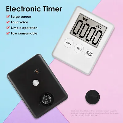 £3.19 • Buy Magnetic LCD Digital Kitchen Timer Count-Down Up Clock Cooking Loud Alarm UK