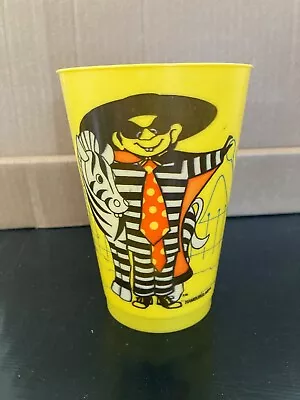 McDonald's Hamburglar Collector Cup 1978 Yellow Plastic 16 Oz Vintage • $9