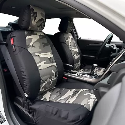 For Chevrolet Silverado 1500 Seat Covers Black Camouflage Canvas Truck Front Set • $57.99