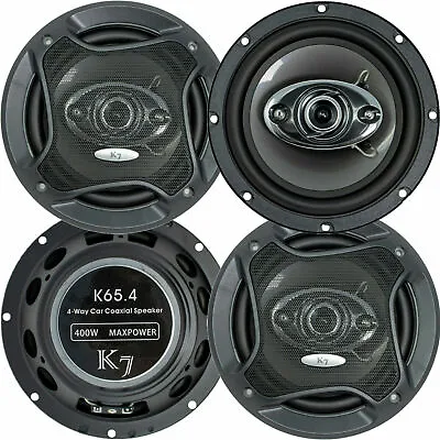 4x Audiotek K7 6.5  3-Way 800W Car Audio Coaxial Speakers - K65.4 New W/Grill • $58.99