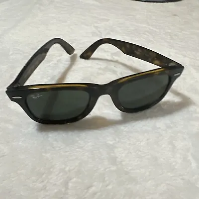 RAY-BAN WAYARER RB4340 710 Italy Brown Tortoise Sunglasses Hand Made 50-22-150 • $74.95