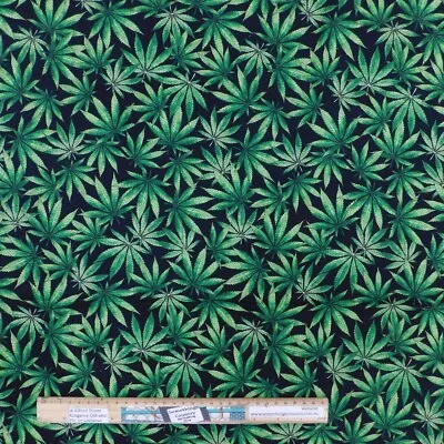 Quilting Patchwork Sewing Fabric Marijuana Leaves Allover 50x55cm FQ • $7.75